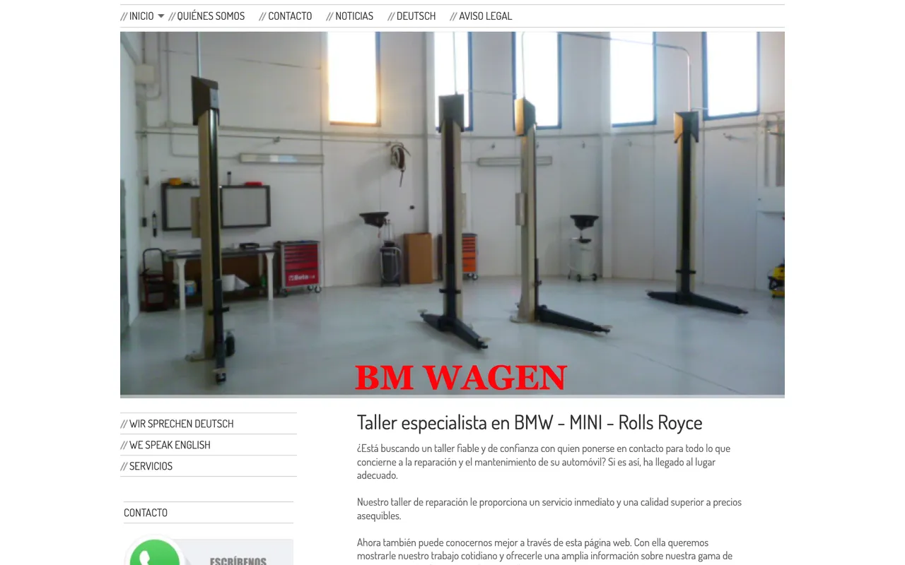 BM WAGEN's current website, from 2014